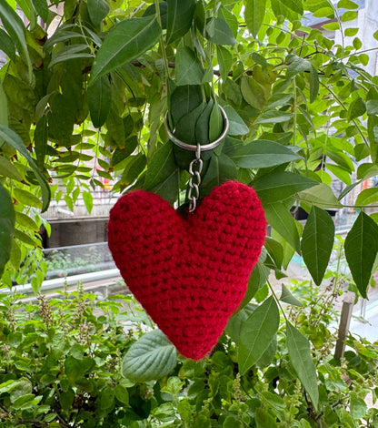 Crochet Heart Keychain
